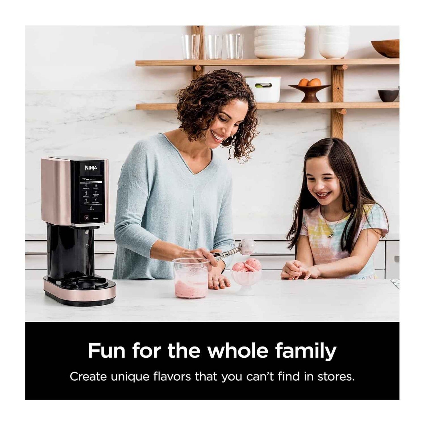 Ninja NC301 CREAMi Ice Cream Maker with 7 One-Touch Programs for Gelato, Mix-ins, Milkshakes, Sorbet, Smoothie Bowls and More (Rose Gold)