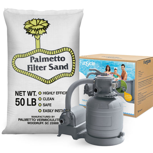 Palmetto Filter Sand for Pool Sand Filters, 50 Pound & Funsicle Sand Filter Pump