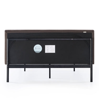 Mellow BREE Metal Platform Bed Frame with Curved Upholstered Backboard, King