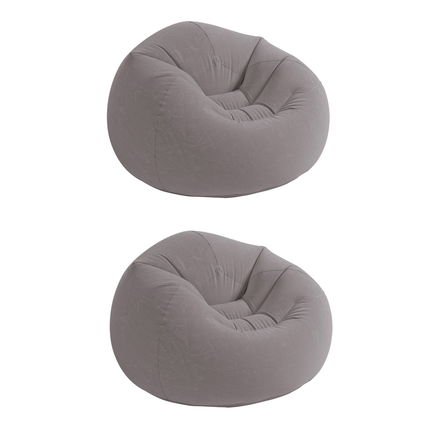 Intex Inflatable Contoured Corduroy Beanless Bag Lounge Chair, Gray (2 Pack)