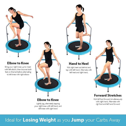 SereneLife 40 Inch Indoor Outdoor Fitness Trampoline with Padded Frame Cover