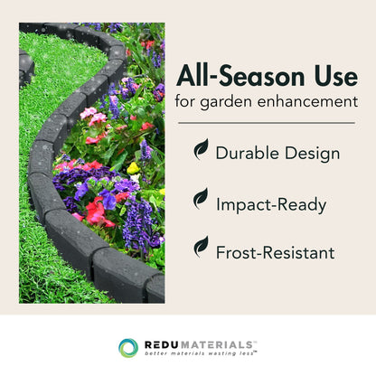 Garden Central 12 Pack 12 "x 4" Stomp Edge Slate Lightweight Garden Borders