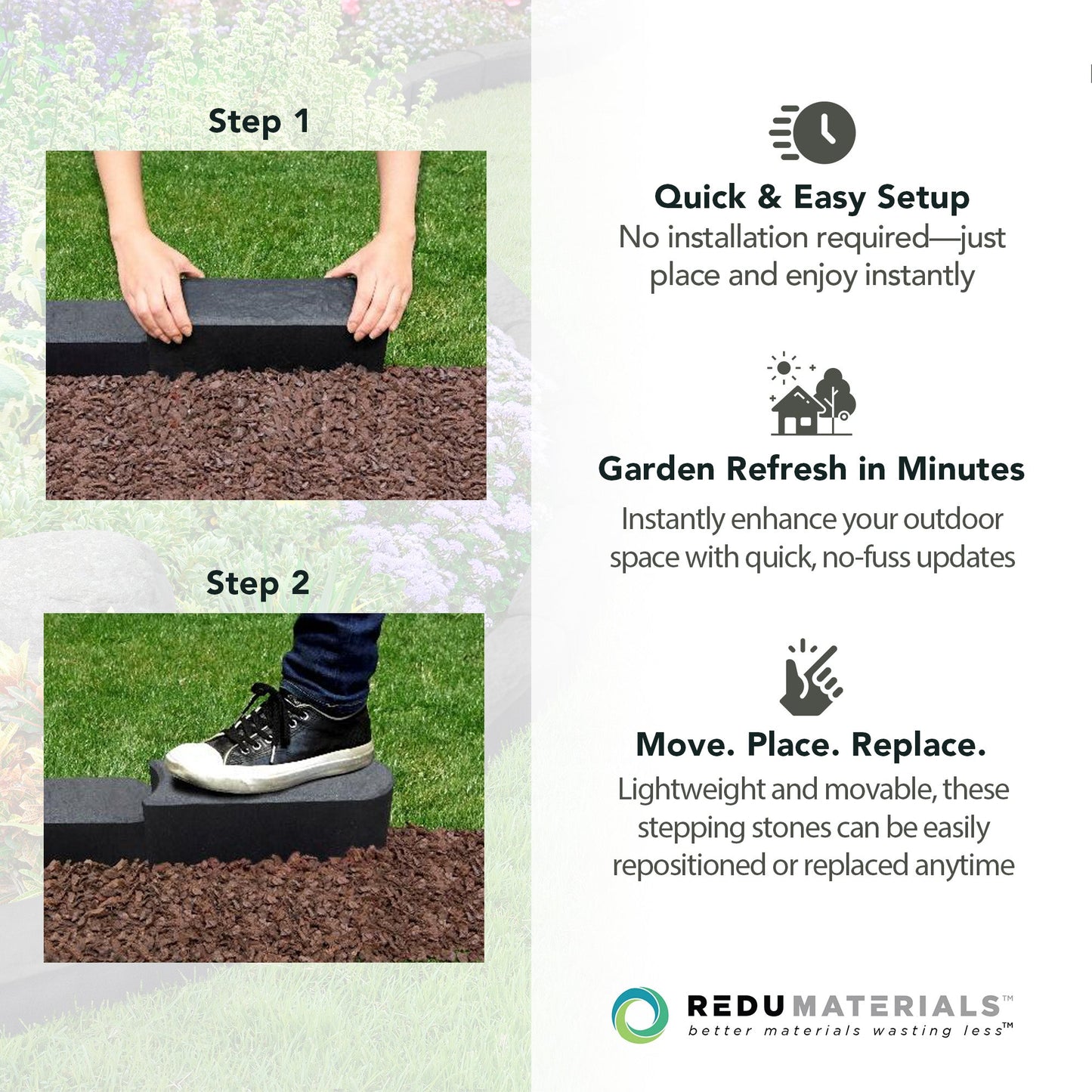 Garden Central 12 Pack 12 "x 4" Stomp Edge Slate Lightweight Garden Borders