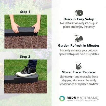 Garden Central 12 Pack 12 "x 4" Stomp Edge Slate Lightweight Garden Borders