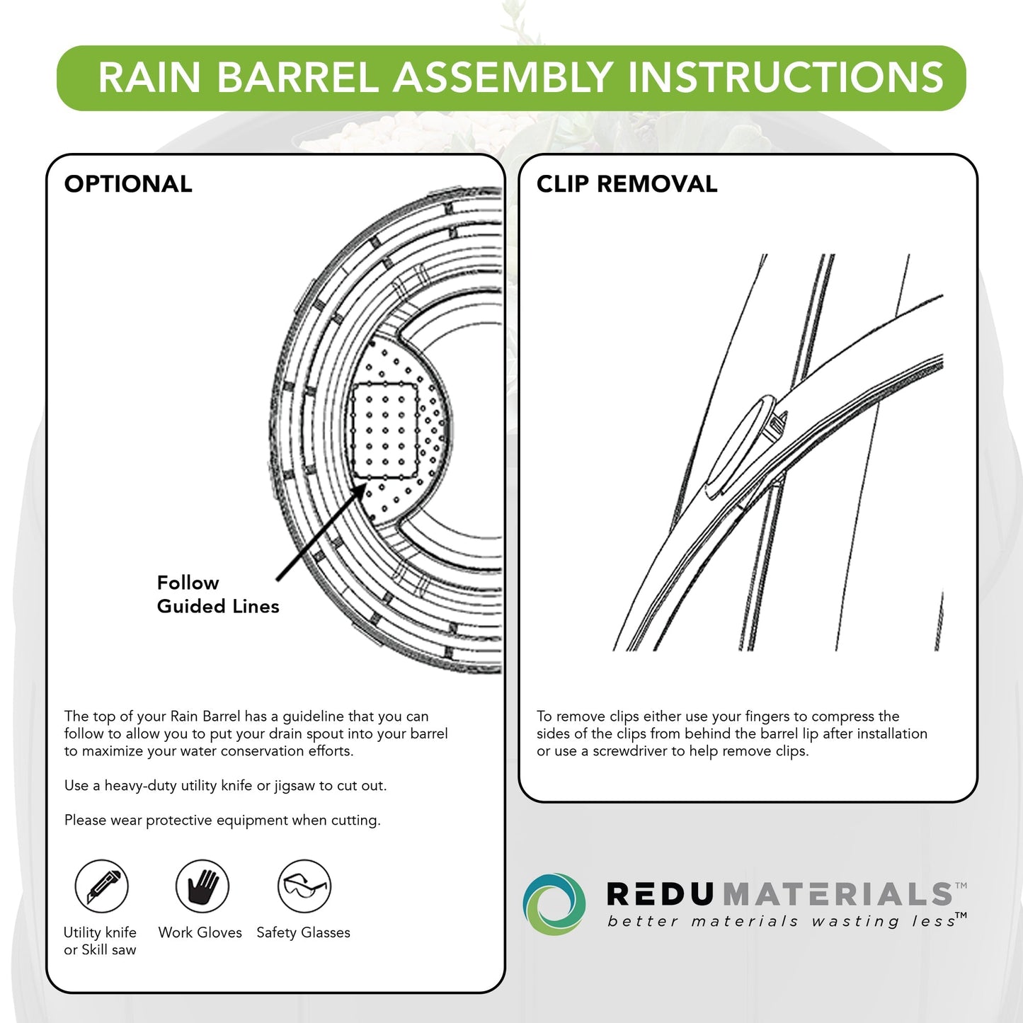 Garden Central Knock Down Rain Barrel w/ Rust Proof Brass Spigot, 39 Gal, Black