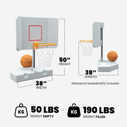 Good Ideas 15 Inch Pool Shot Wing It Pool Freestanding Basketball Hoop, White