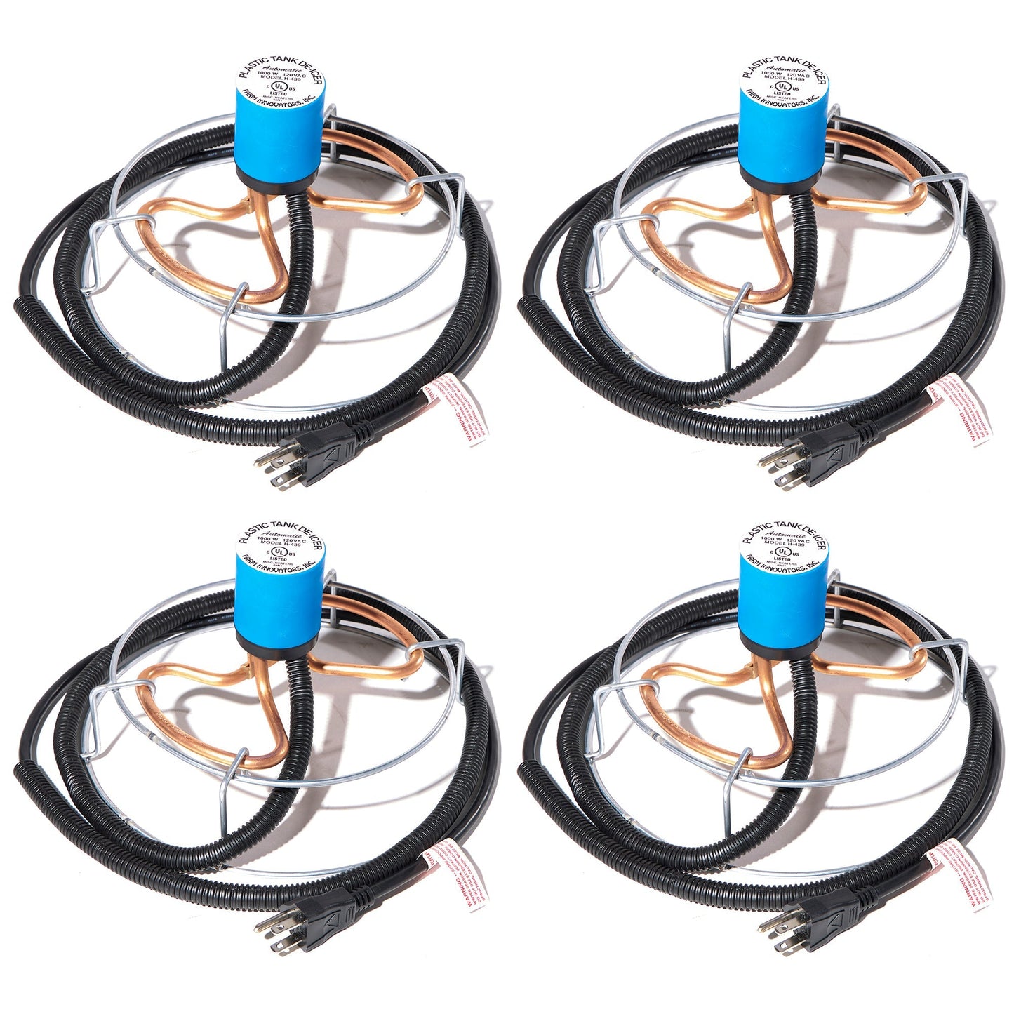 Farm Innovators H-439 1000 Watt Cast Aluminum Submergible Water Deicer (4 Pack)