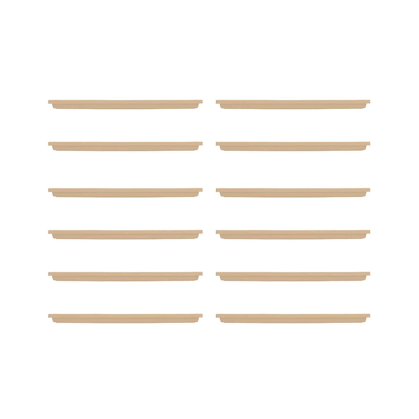 HC Companies Farmhouse Venetian 30In Rectangular Flower Box Saucer, Sand, 12 Ct