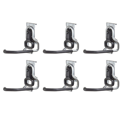 Rubbermaid Vertical FastTrack Hanging Wall Mount Hook Garage Organizer (6 Pack)