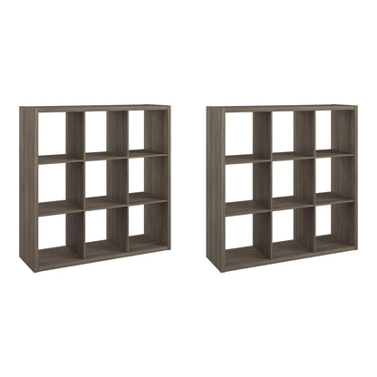 ClosetMaid Decorative Bookcase 9-Cube Storage Organizer, Graphite Gray (2 Pack)