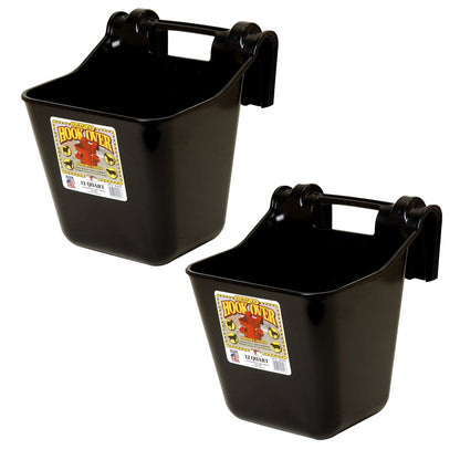 Little Giant HF12BLACK 12 Quart Mountable Plastic Hook Feeder, Black (2 Pack)