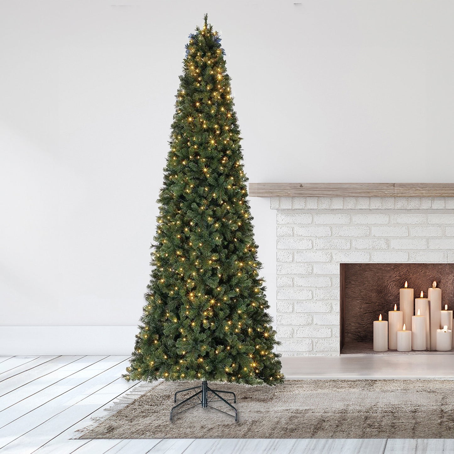 Home Heritage Cashmere Quick Set 12 Ft 800 LED Pre-Lit Artificial Christmas Tree