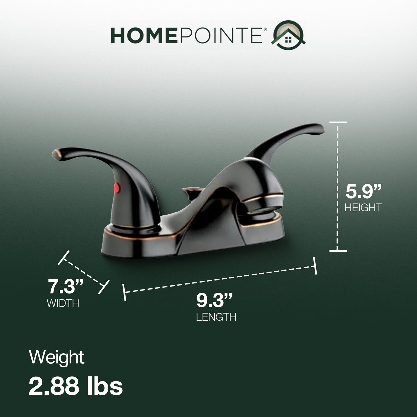 HomePointe Center Set Lavatory Faucet with 2 Zinc Lever Handles, Brushed Bronze