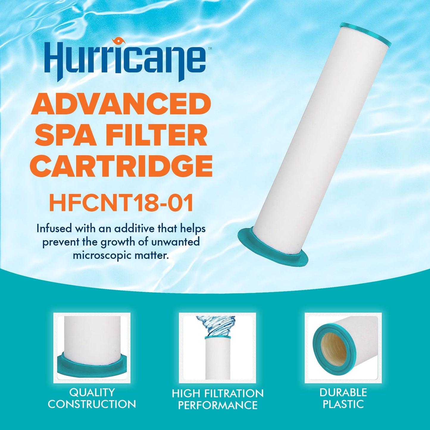 Hurricane 2 Pack HF-CNT18-01 Advanced Spa Cartridge Inner Pre Filter Replacement