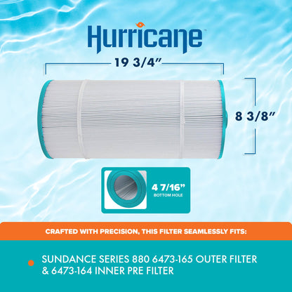 Hurricane 2 Pack HF-OUT19-01 Advanced Spa Cartridge Outer Filter Replacement
