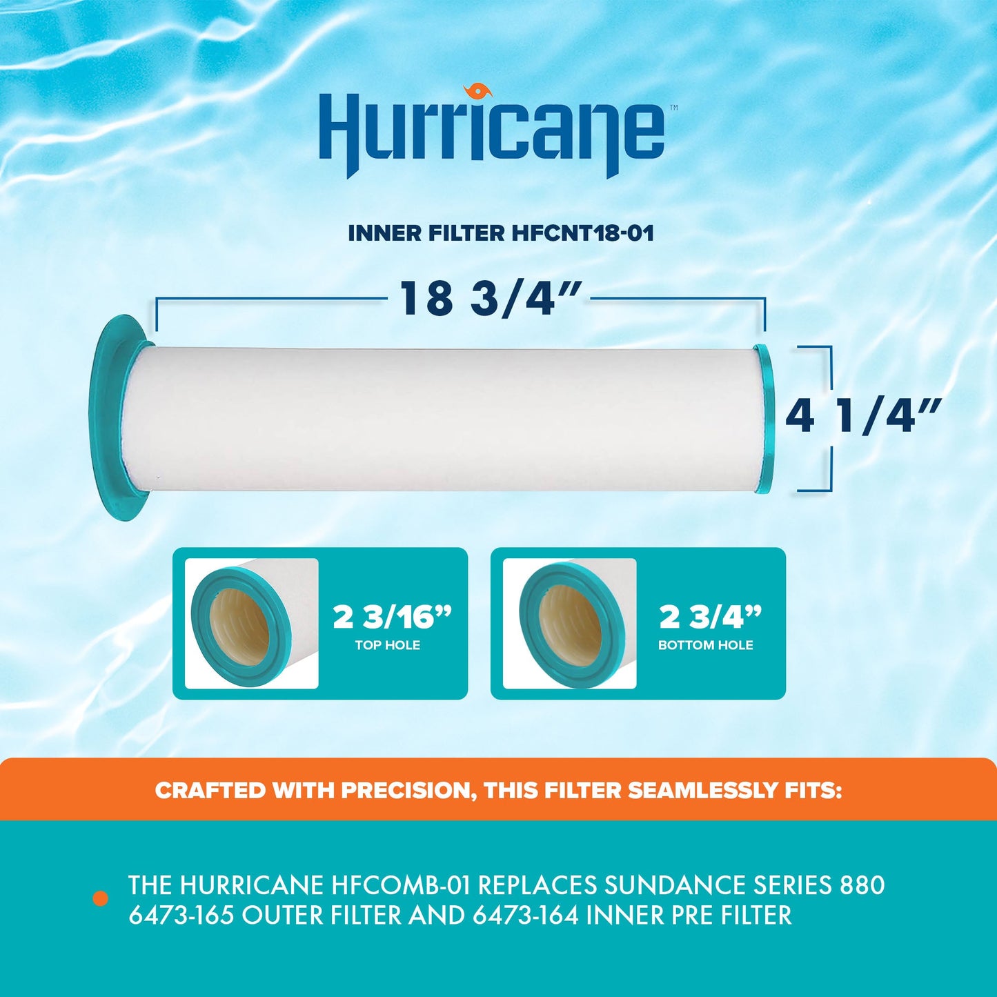 Hurricane 3 Pack HFCOMB-01 Advanced Spa Filter Cartridge Inner/Outer Filter Set