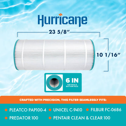 Hurricane 4 Pack HF9410-01 Advanced Pool and Spa Filter Cartridge Replacement