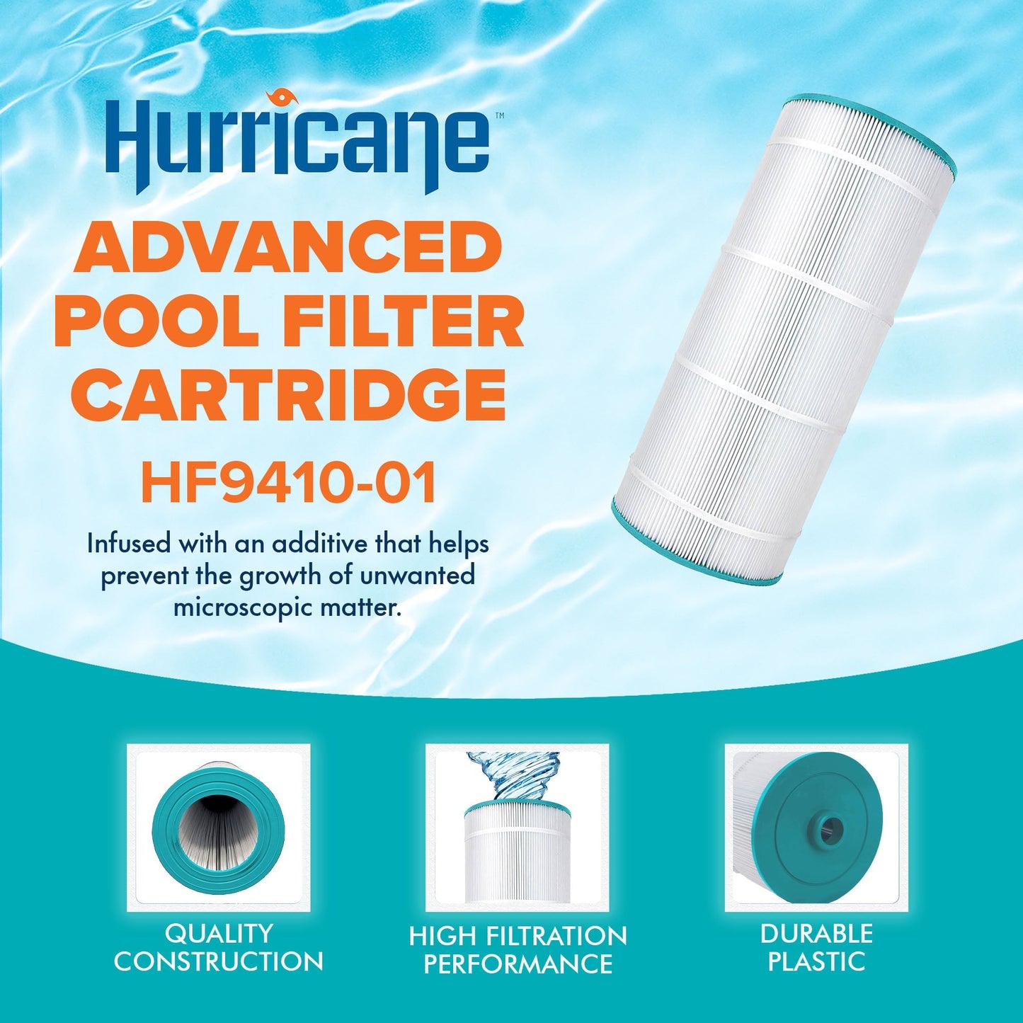 Hurricane 4 Pack HF9410-01 Advanced Pool and Spa Filter Cartridge Replacement