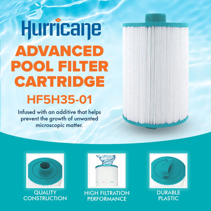 Hurricane HF5H35-01 Advanced Pool and Spa Filter Cartridge Replacement, White