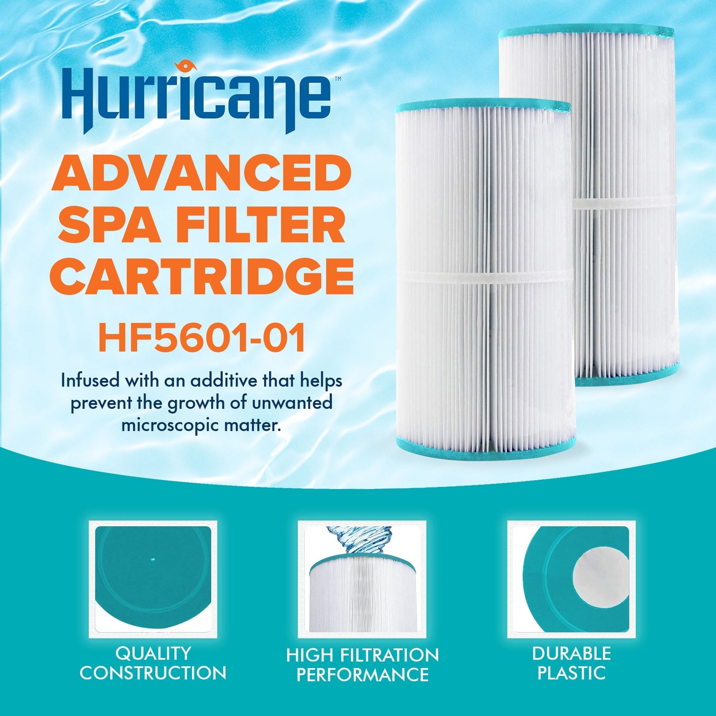 Hurricane 2 Pack HF5601-01 Advanced Pool and Spa Filter Cartridge Replacement