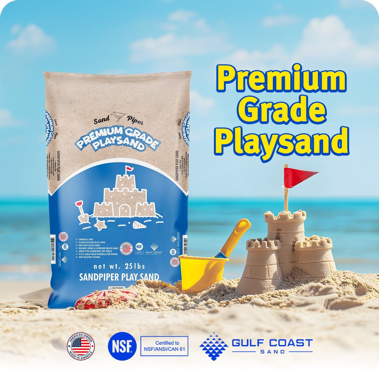 SandPiper 25 Pound Premium Grade Multi-Use Play Sand with Chemical Free Formula