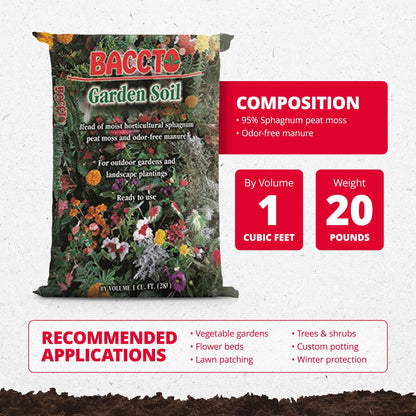 Michigan Peat Company BACCTO Garden Soil for Plants and Vegetables, 1 Cubic Foot