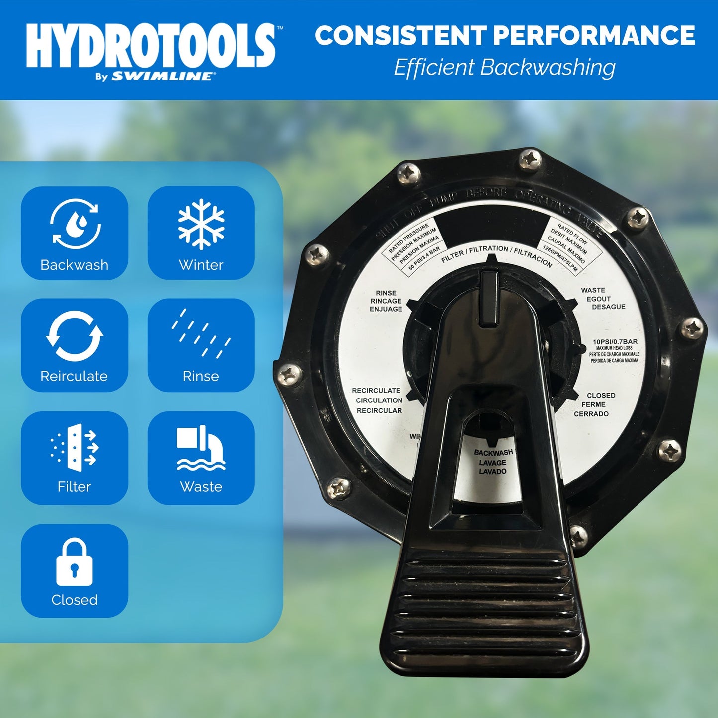 Swimline Hydrotools 31" Sand Filter Inground Pool Combo Set, 500lb Sand Capacity