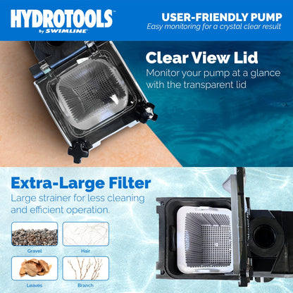 Swimine Hydrotools 6660 GPH Filter Pump for Above and Inground Swimming Pools