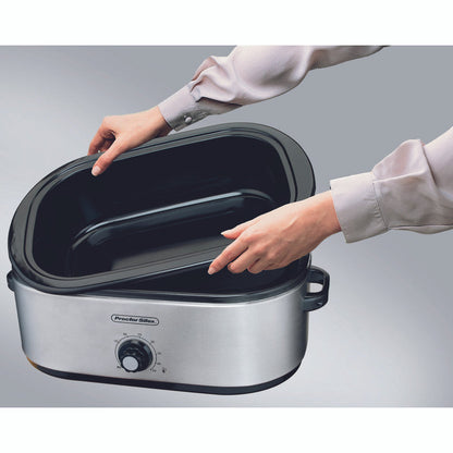 Proctor Silex Polished Chrome Black Aluminized Steel 18 qt Electric Roaster