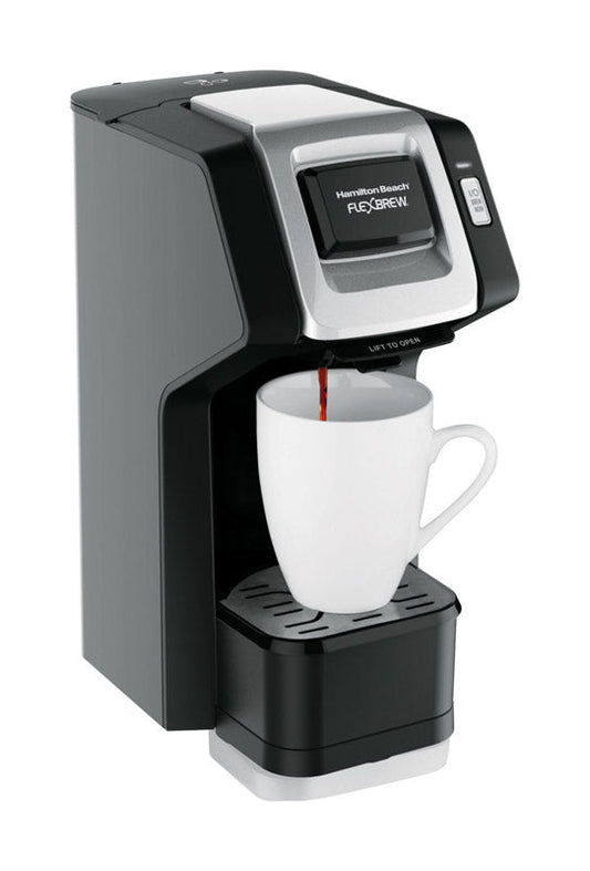 Hamilton Beach FlexBrew 10-14 oz Black/Silver Single Serve Coffee Maker