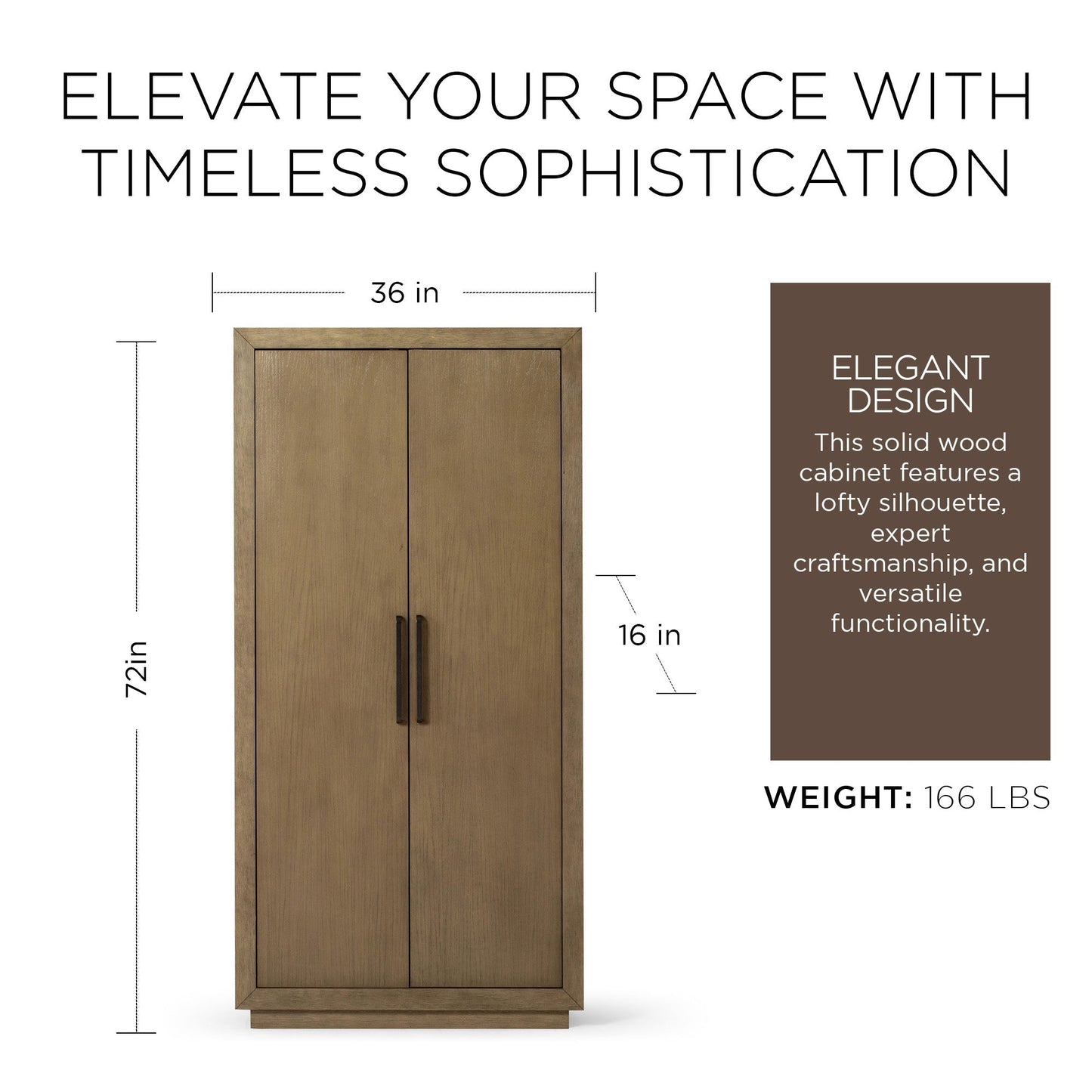 Maven Lane Uma Contemporary Wooden Cabinet in Refined Grey Finish