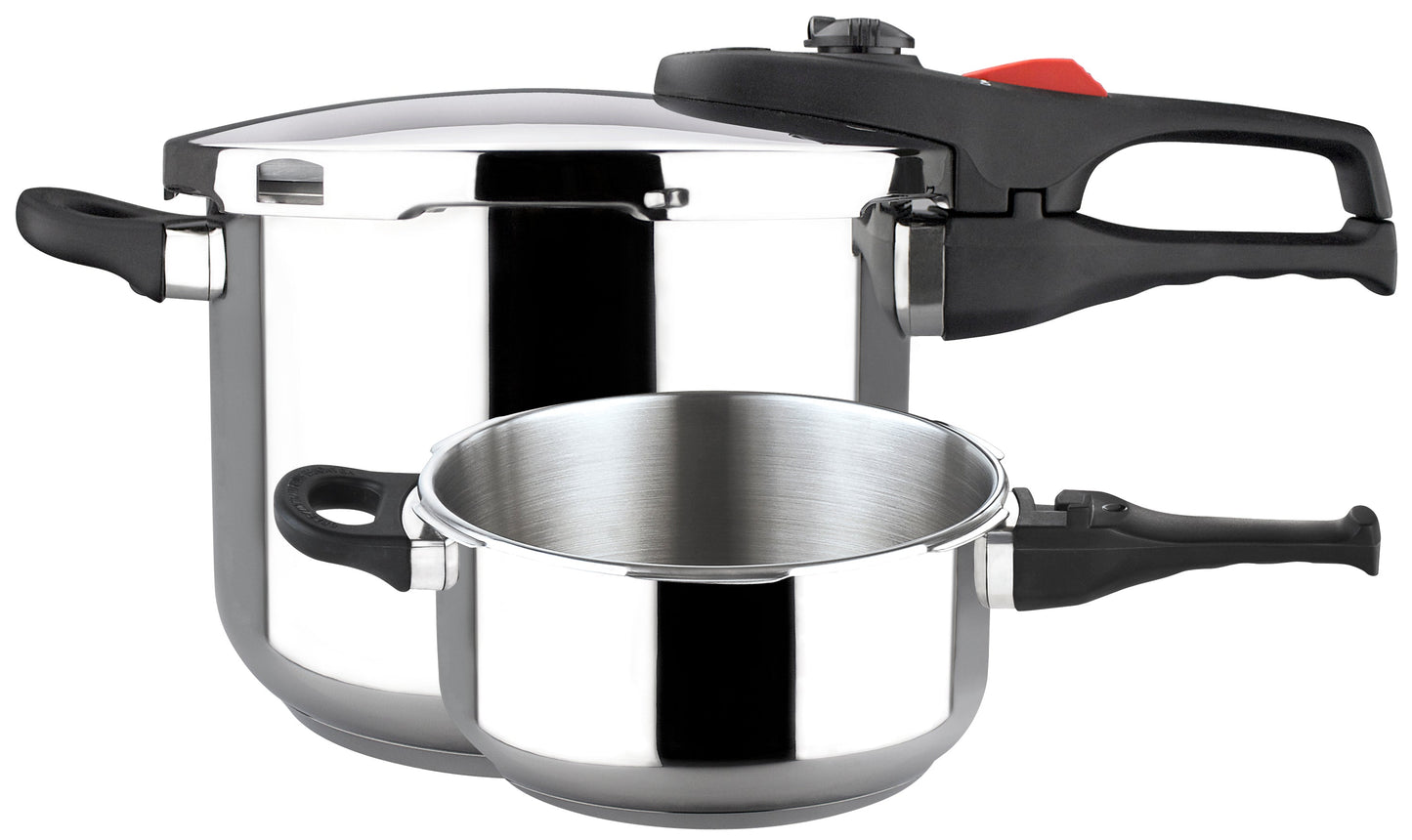 Practika Plus Pressure Cooker 3 Pieces Set 4+6 Qt Stainless Steel