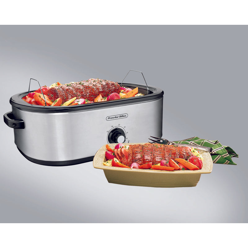 Proctor Silex Polished Chrome Black Aluminized Steel 18 qt Electric Roaster