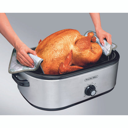 Proctor Silex Polished Chrome Black Aluminized Steel 18 qt Electric Roaster