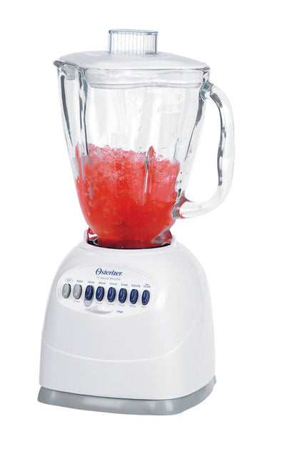 Oster Duralast White Stainless Steel 450W 12-Speed 5-Cups Blender with Glass Jar