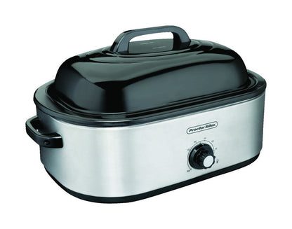 Proctor Silex Polished Chrome Black Aluminized Steel 18 qt Electric Roaster