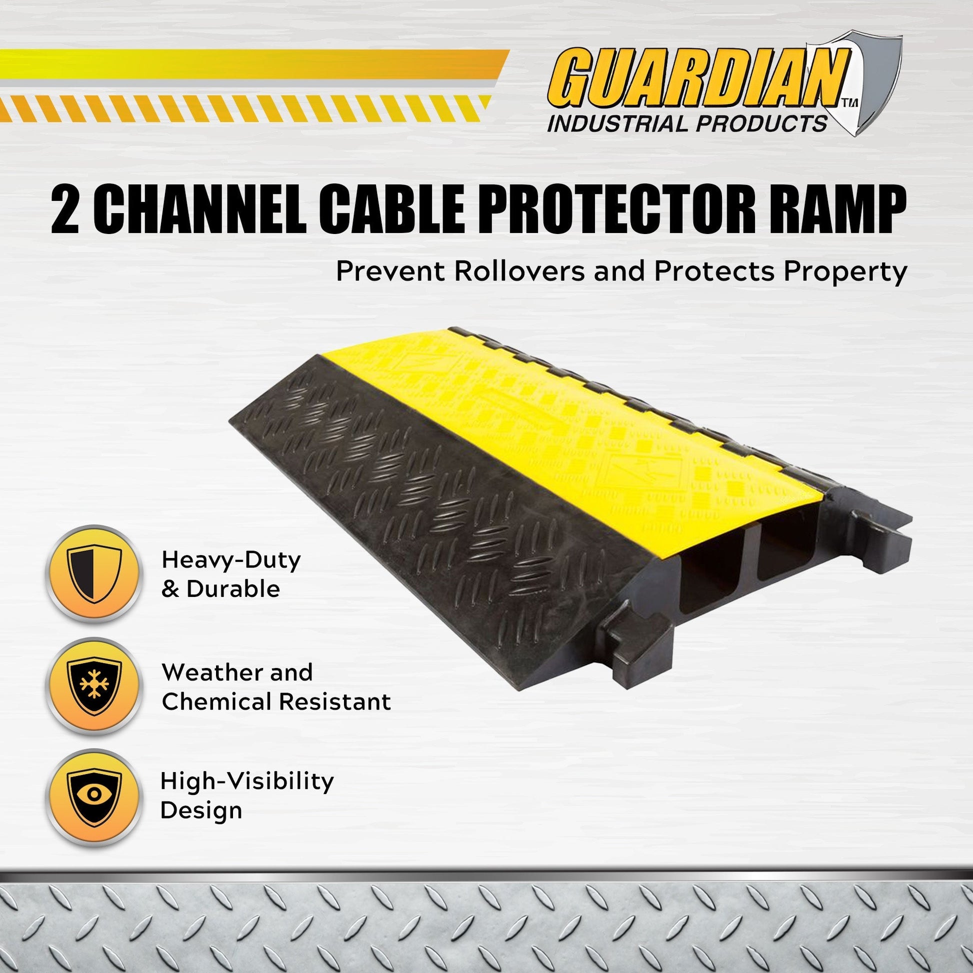 Guardian 2 Channel Cable Protector Ramp, Floor Cover for Cars,Trucks, Black - Find Fresh Goods