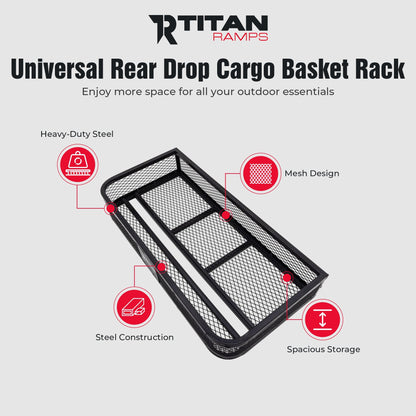 Titan Ramps Universal ATV/UTV Front Cargo Basket Rack with 100 Pound Capacity - Find Fresh Goods