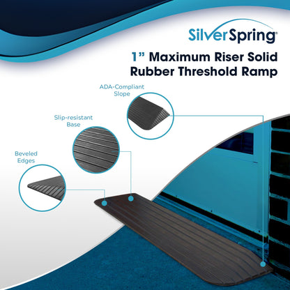 Silver Spring Rubber Threshold Ramp for Wheelchairs, Scooters & More, 1" Rise - Find Fresh Goods
