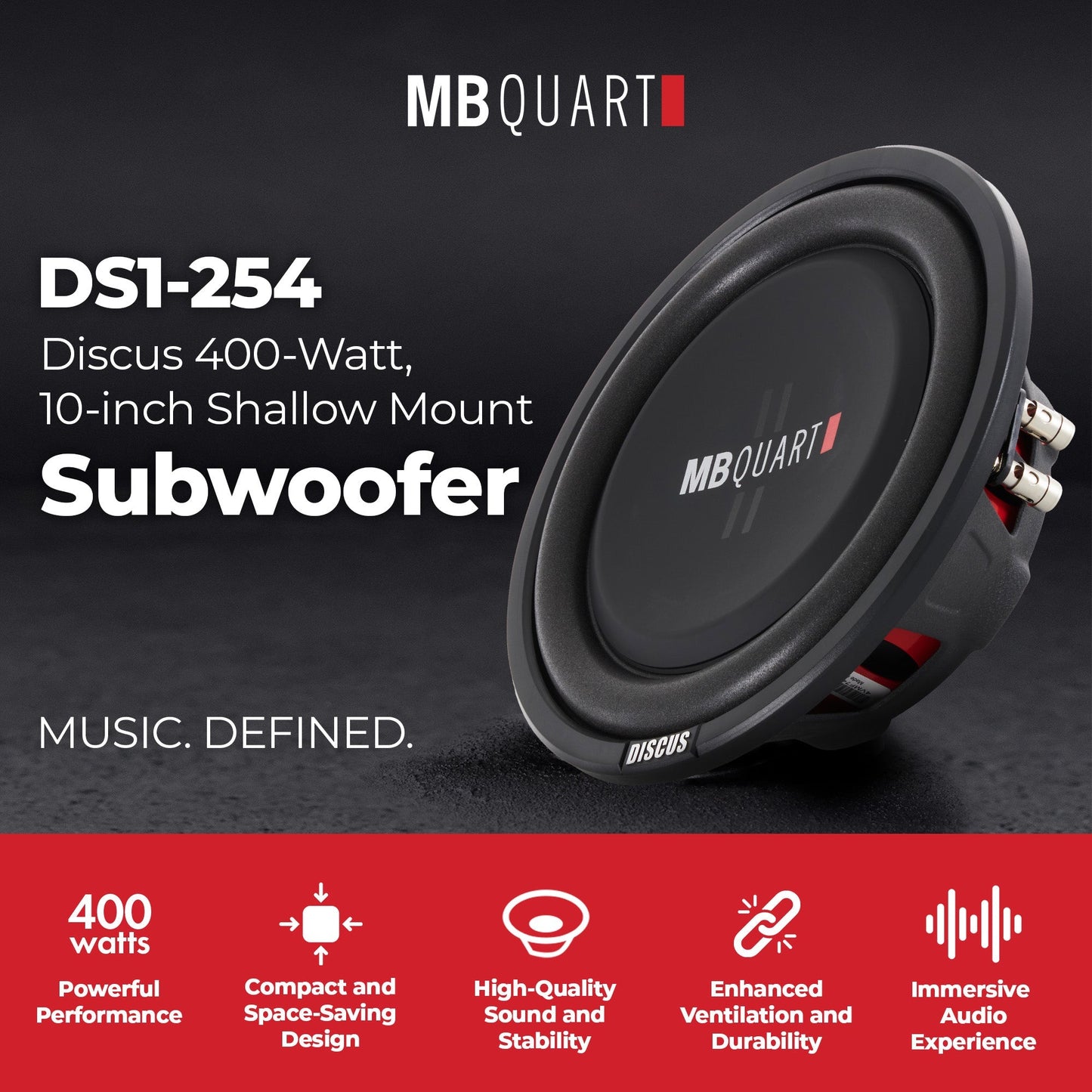 2) MB Quart DS1-254 800 Watt 4 Ohm Shallow Slim Subwoofers Car Truck DVC Subs - Find Fresh Goods