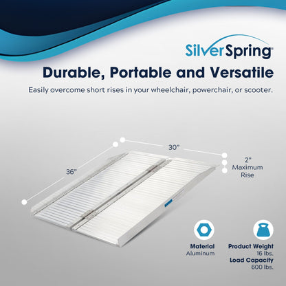 Silver Spring Mobility and Utility Ramp, 3 Foot Single Fold with 600 lb Capacity - Find Fresh Goods