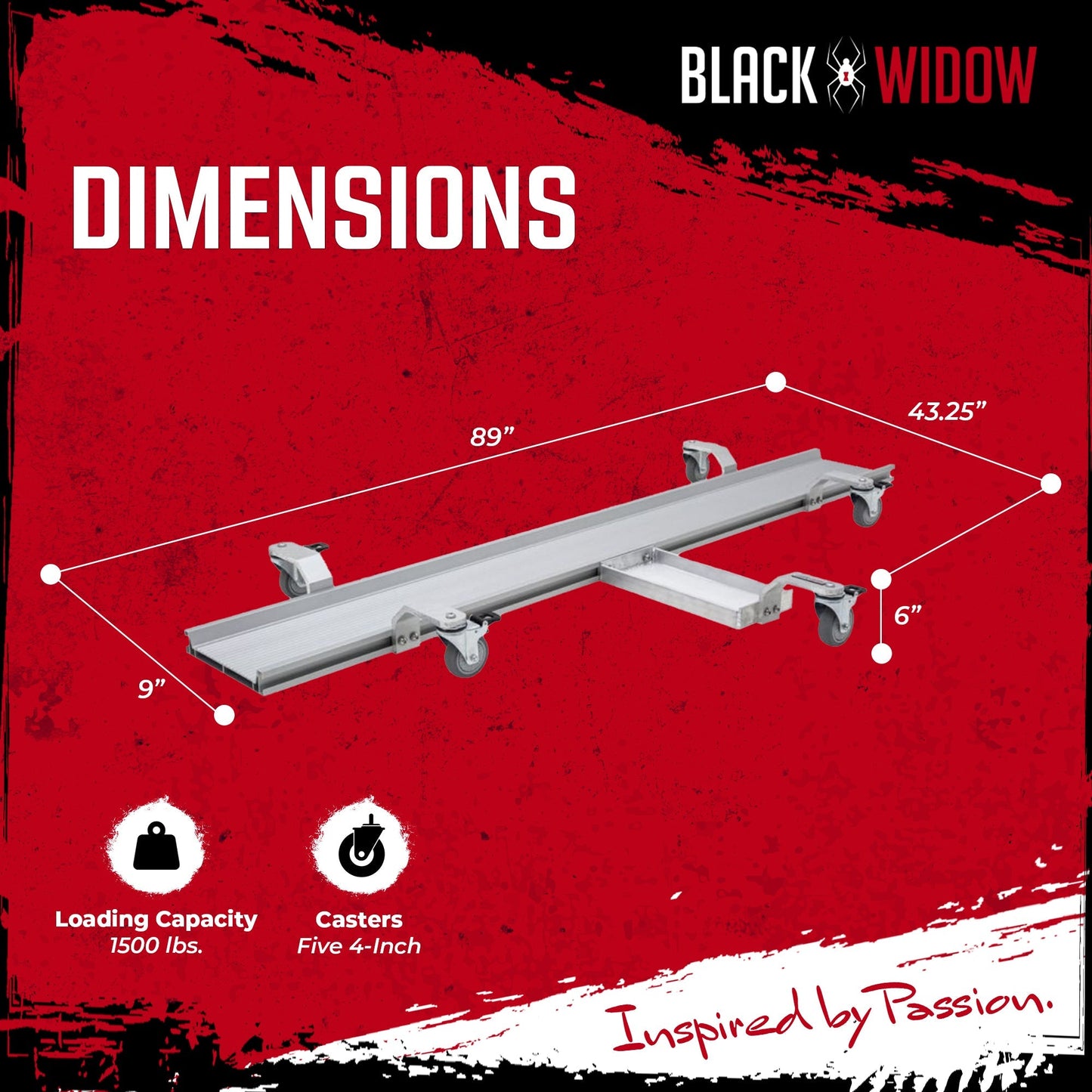 Black Widow Motorcycle Dolly, Fully Adjustable Kickstand Plate Locking Casters - Find Fresh Goods