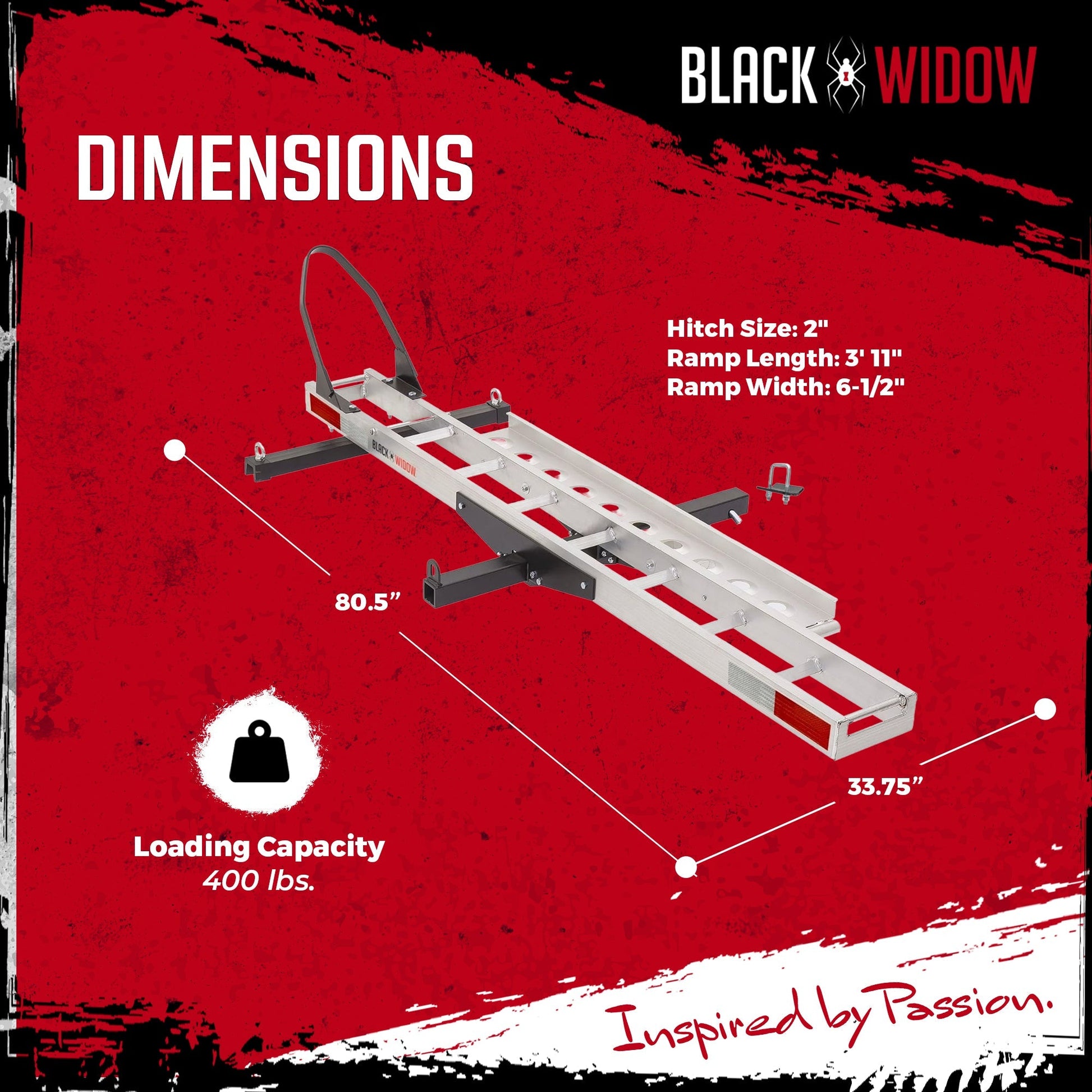 Black Widow Dirt Bike Carrier with Wheel Chock and 400 Pound Capacity, Silver - Find Fresh Goods