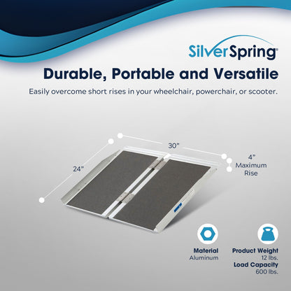 Silver Spring Mobility and Utility Ramp, 2 Foot Single Fold with Grit Surface - Find Fresh Goods