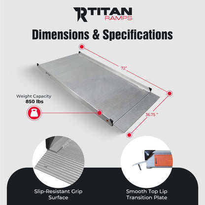 Titan Ramps 6 Foot Aluminum Wheelchair Entry Ramp, One Piece, 850 Pound Capacity - Find Fresh Goods