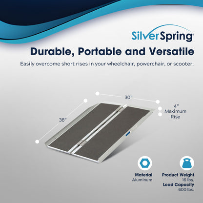 Silver Spring Mobility and Utility Ramp, 3 Foot Single Fold with Grit Surface - Find Fresh Goods