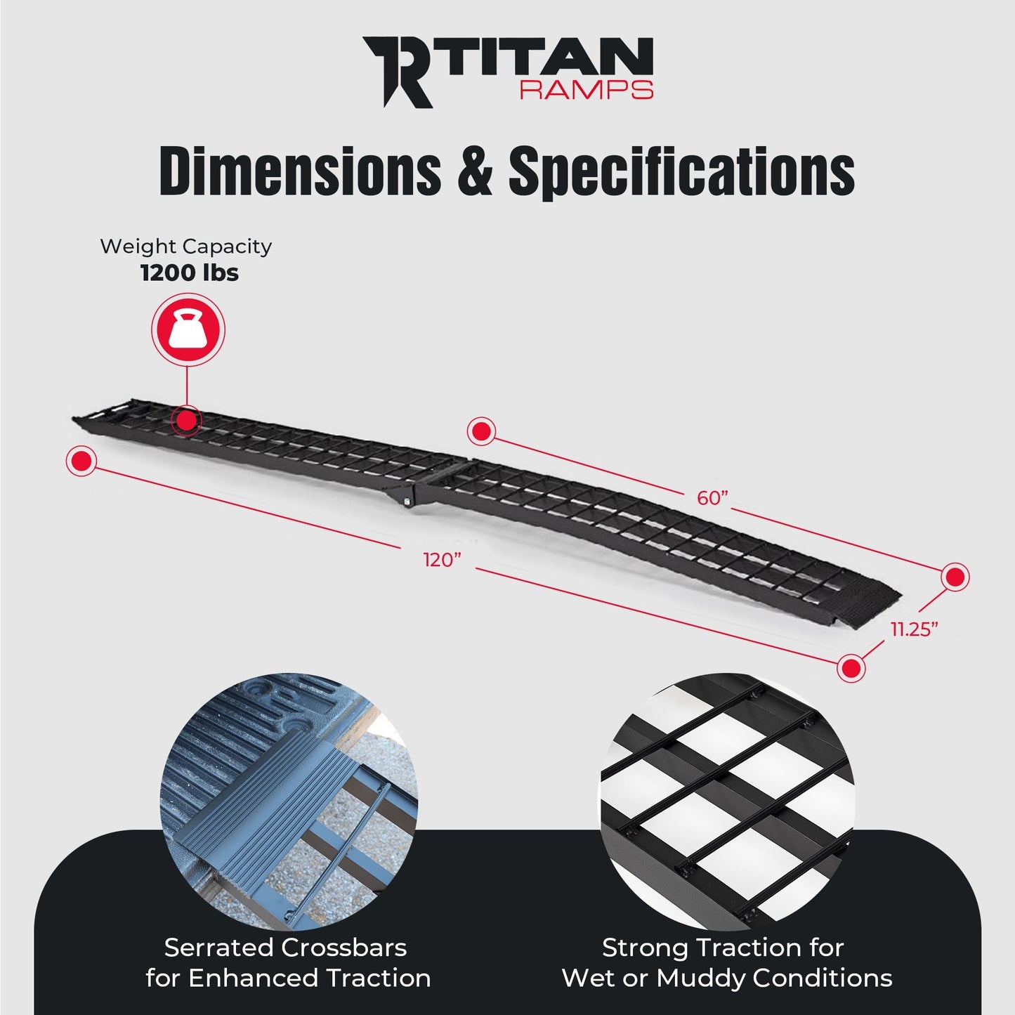 Titan Ramps 2 Pack 10’ Folding ATV Loading Ramps, Arched Aluminum Design, Black - Find Fresh Goods