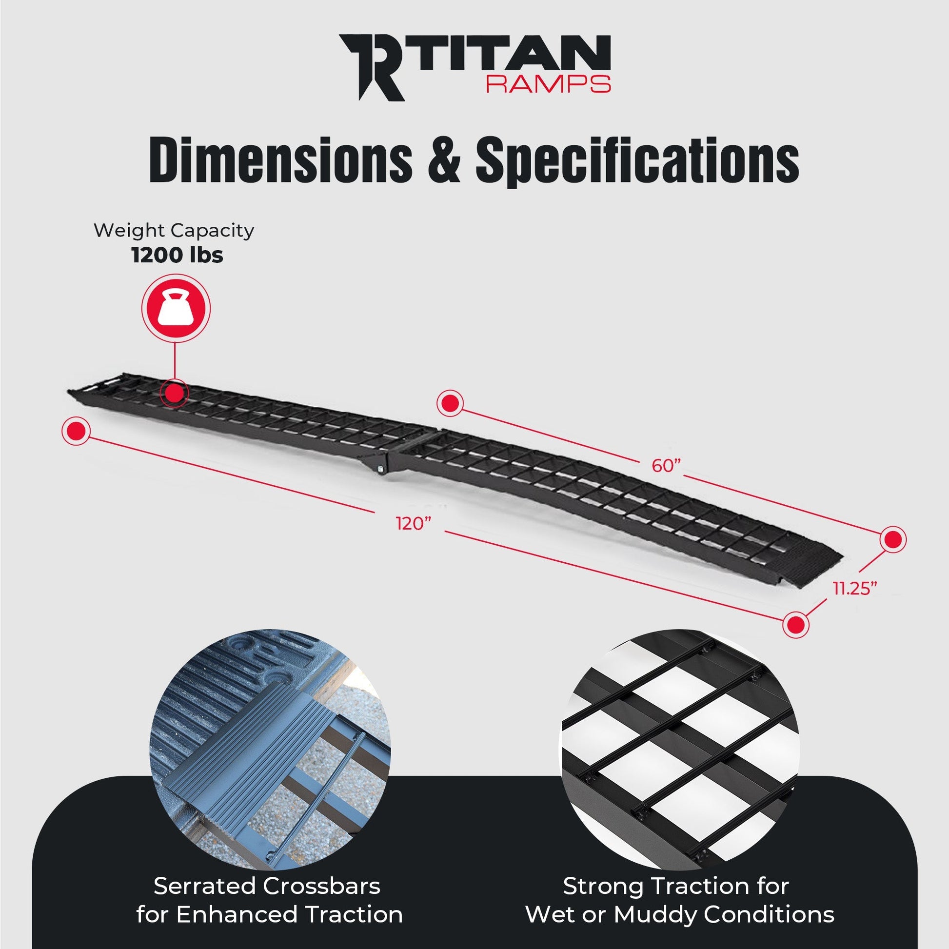 Titan Ramps 2 Pack 10’ Folding ATV Loading Ramps, Arched Aluminum Design, Black - Find Fresh Goods