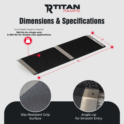 Titan Ramps 10 Inch Aluminum Threshold Ramp for Doorways, or Raised Landings - Find Fresh Goods