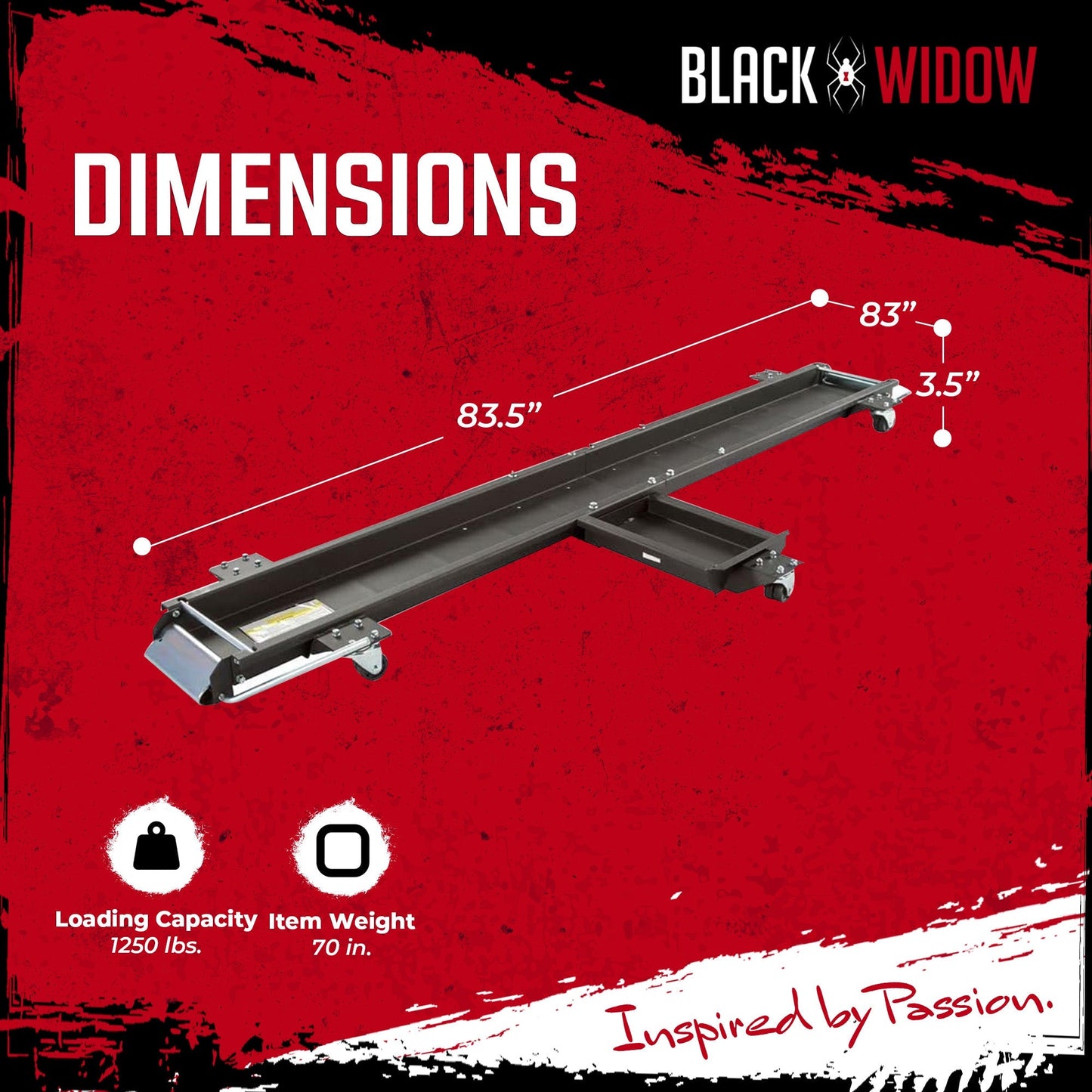 Black Widow Motorcycle Dolly with Front and Rear Gates for Loading and Unloading - Find Fresh Goods